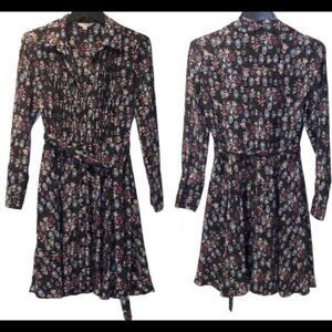 Nanette Lepore floral swing pintuck shirt dress